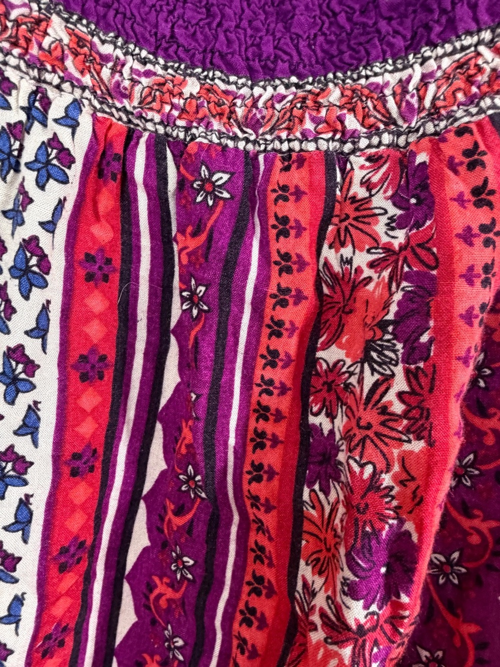 Angie Purple and Red Boho Maxi Skirt - Picture 7 of 16